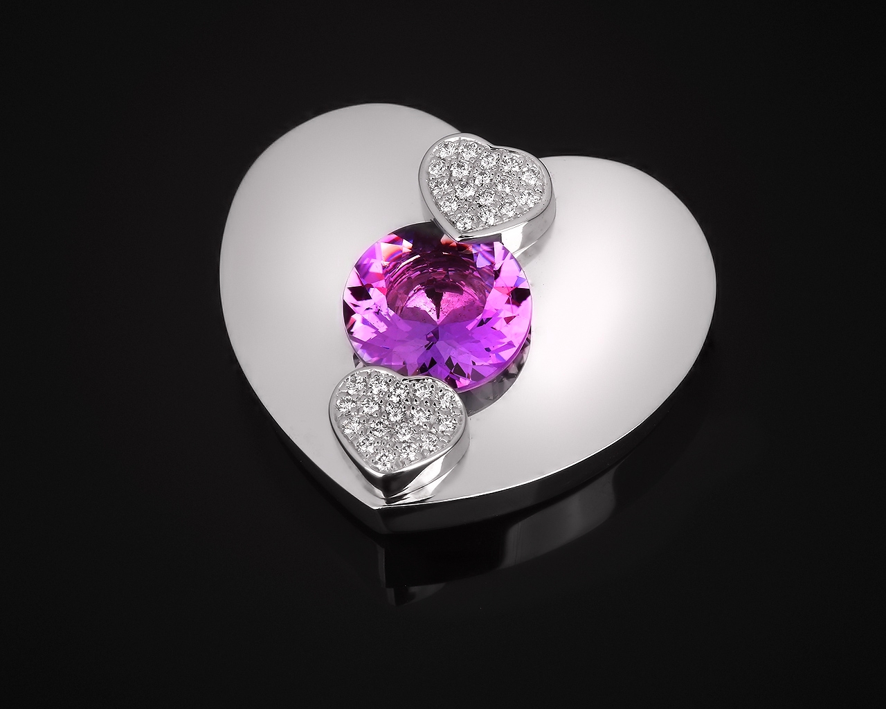 Золотая подвеска с аметистом 3.50ct Chopard Hearts 111217/13