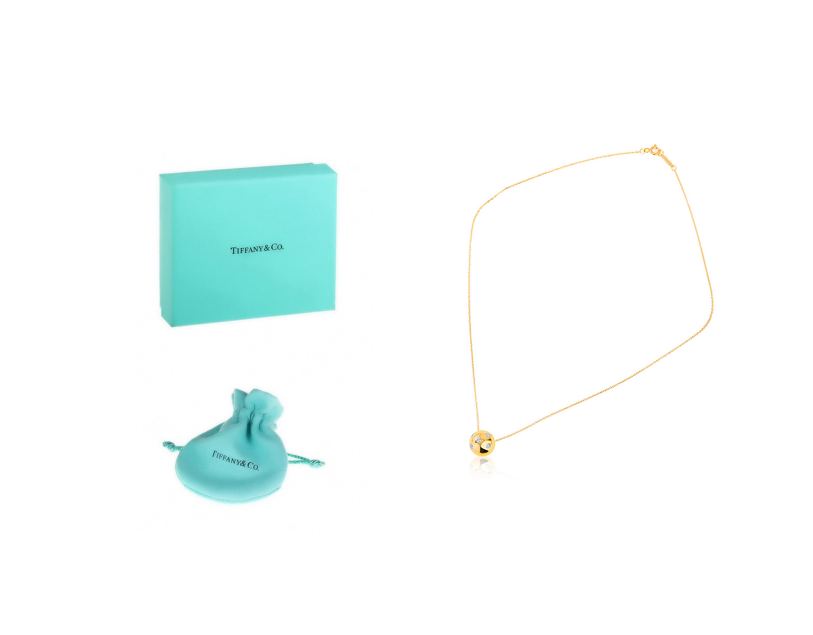 Оригинальный золотой кулон с бриллиантами 0.14ct Tiffany&Co Etoile