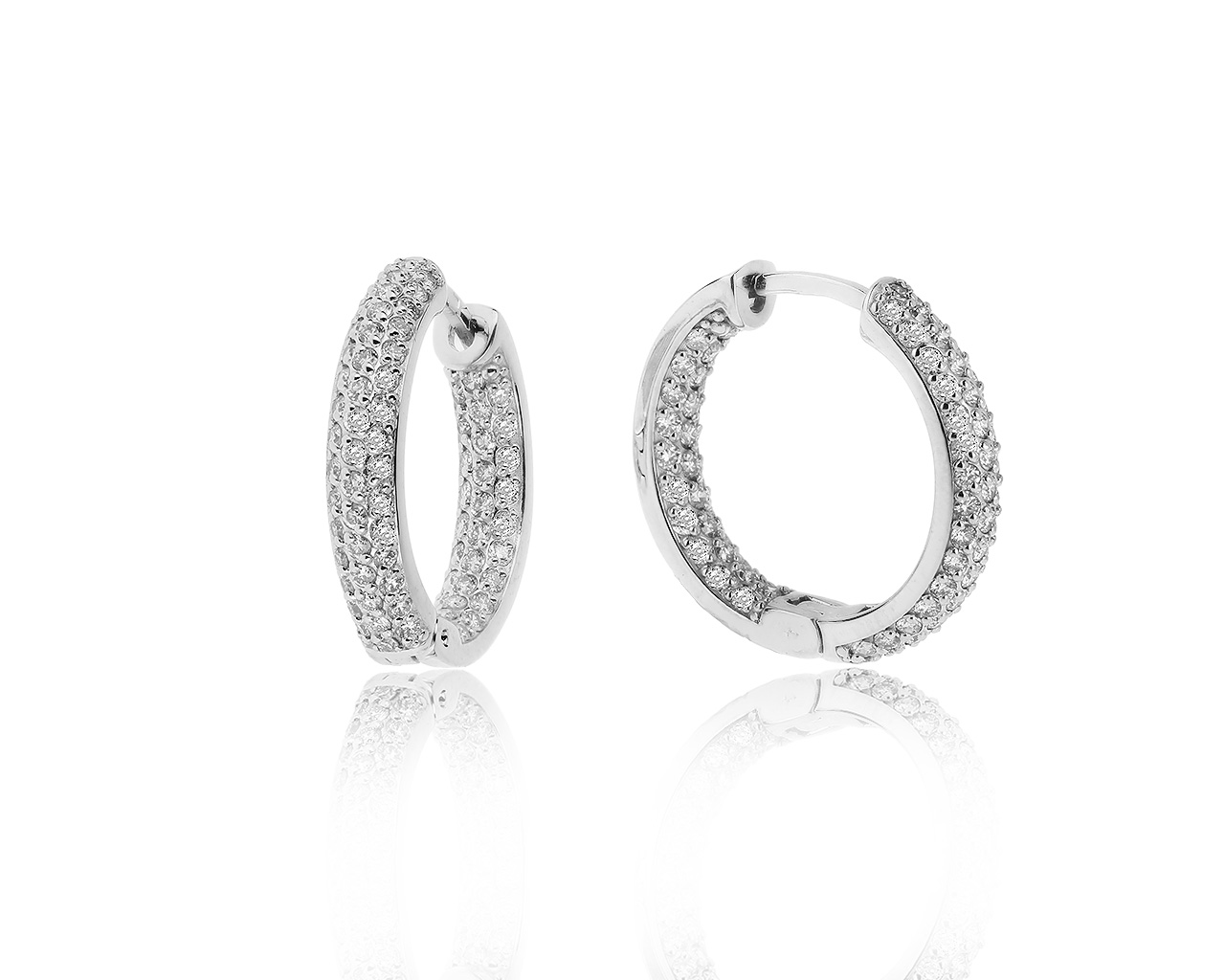 Достойные золотые серьги с бриллиантами 2.06ct