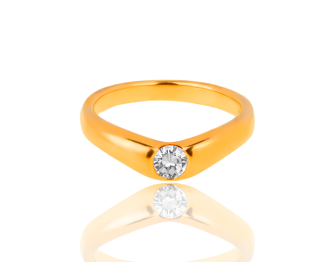 Золотое кольцо с бриллиантом 0.22ct Tiffany&Co Elsa Peretti 260219/1