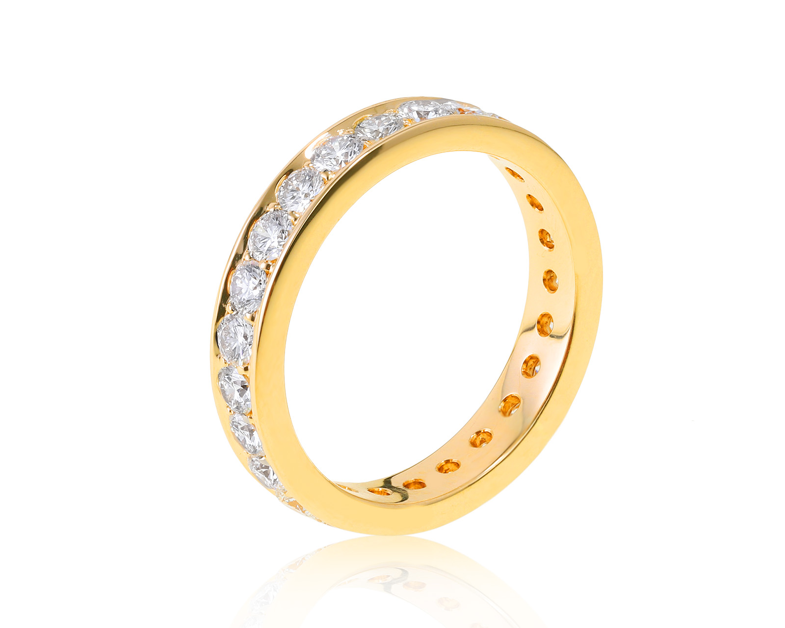 Богатое золотое кольцо с бриллиантами 1.50ct