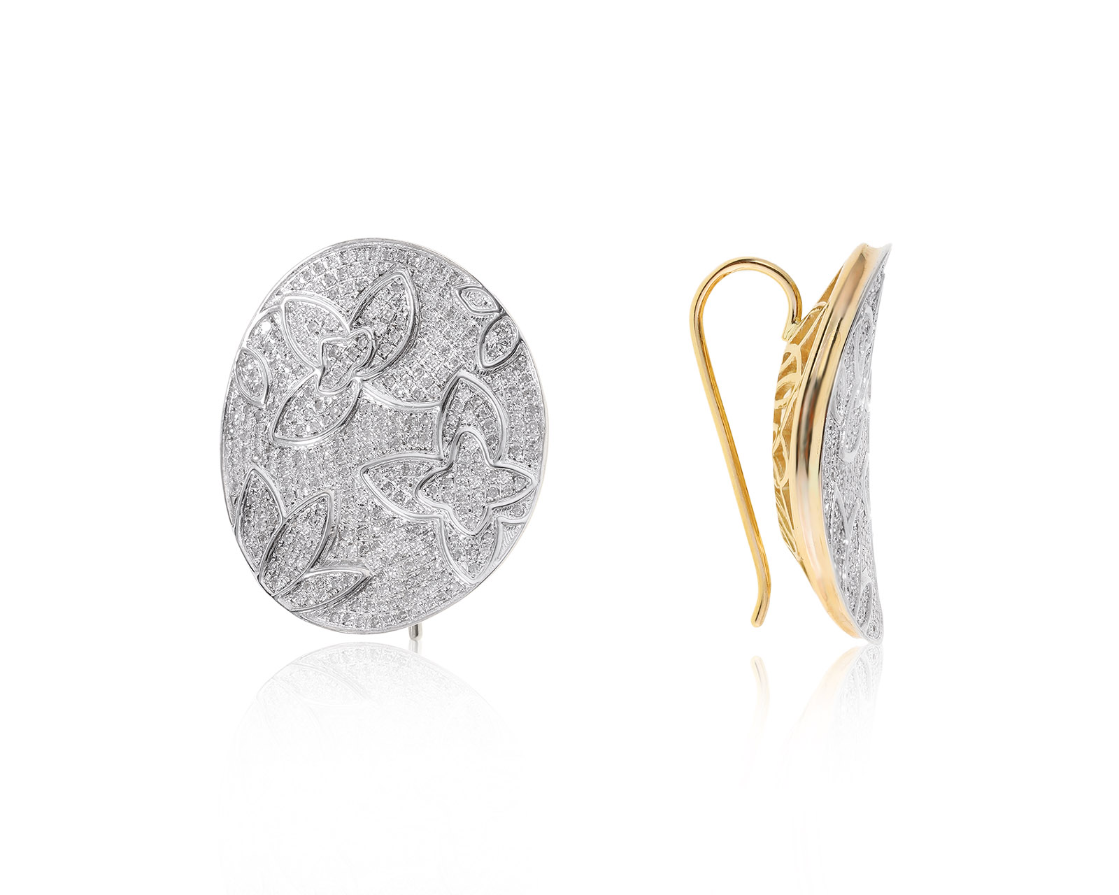 Изысканные золотые серьги с бриллиантами 2.40ct 100722/4