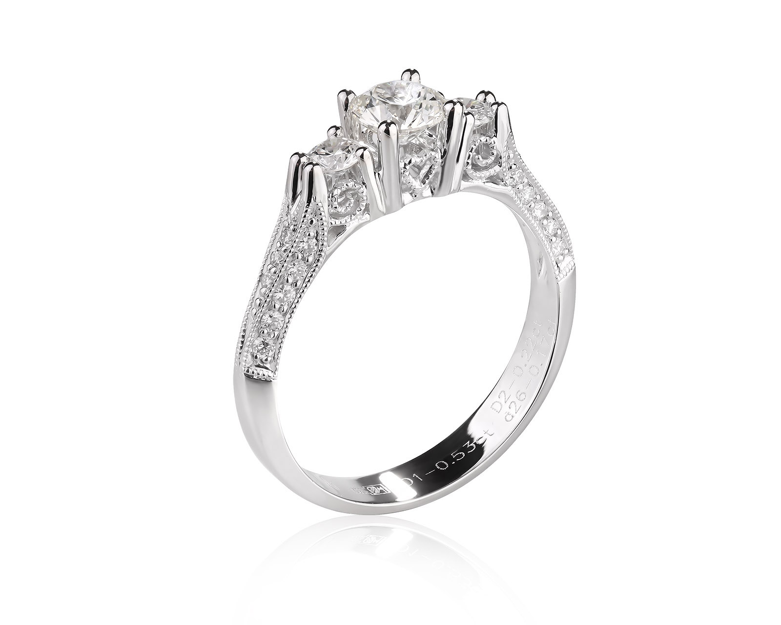 Золотое кольцо с бриллиантами 0.92ct 080626/31