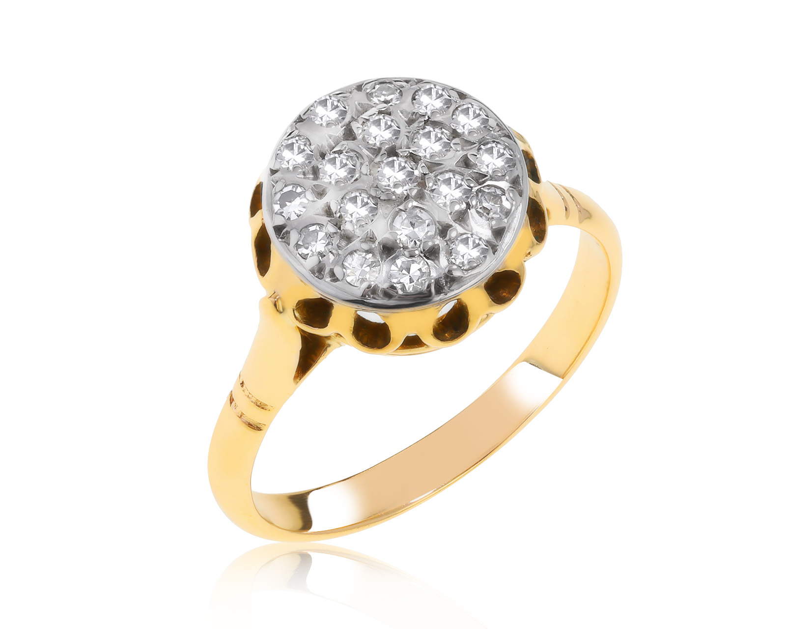 Винтажное золотое кольцо с бриллиантами 0.38ct СССР 240322/7