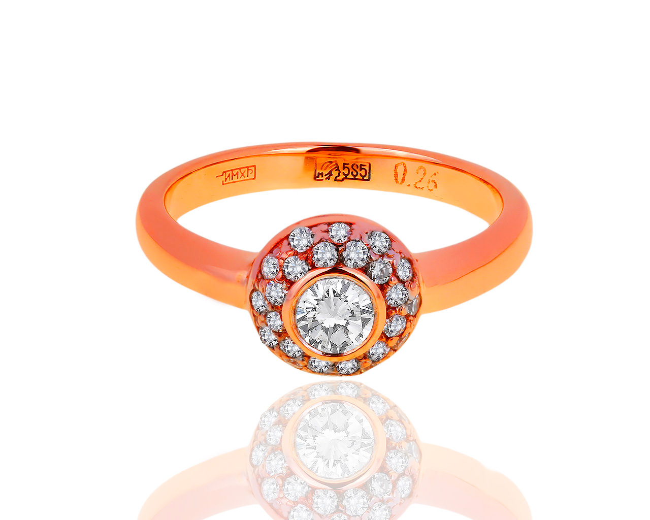 Интересное золотое кольцо с бриллиантами 0.51ct 120319/3