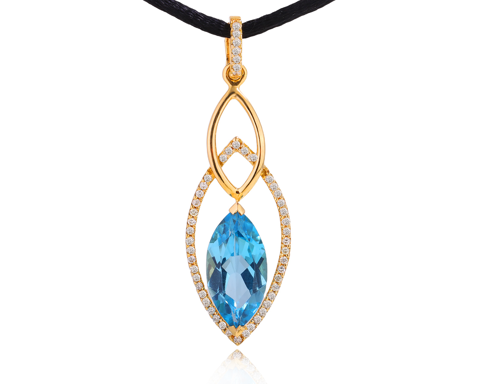 Оригинальный золотой кулон с топазом 6.30ct Maxim Demidov