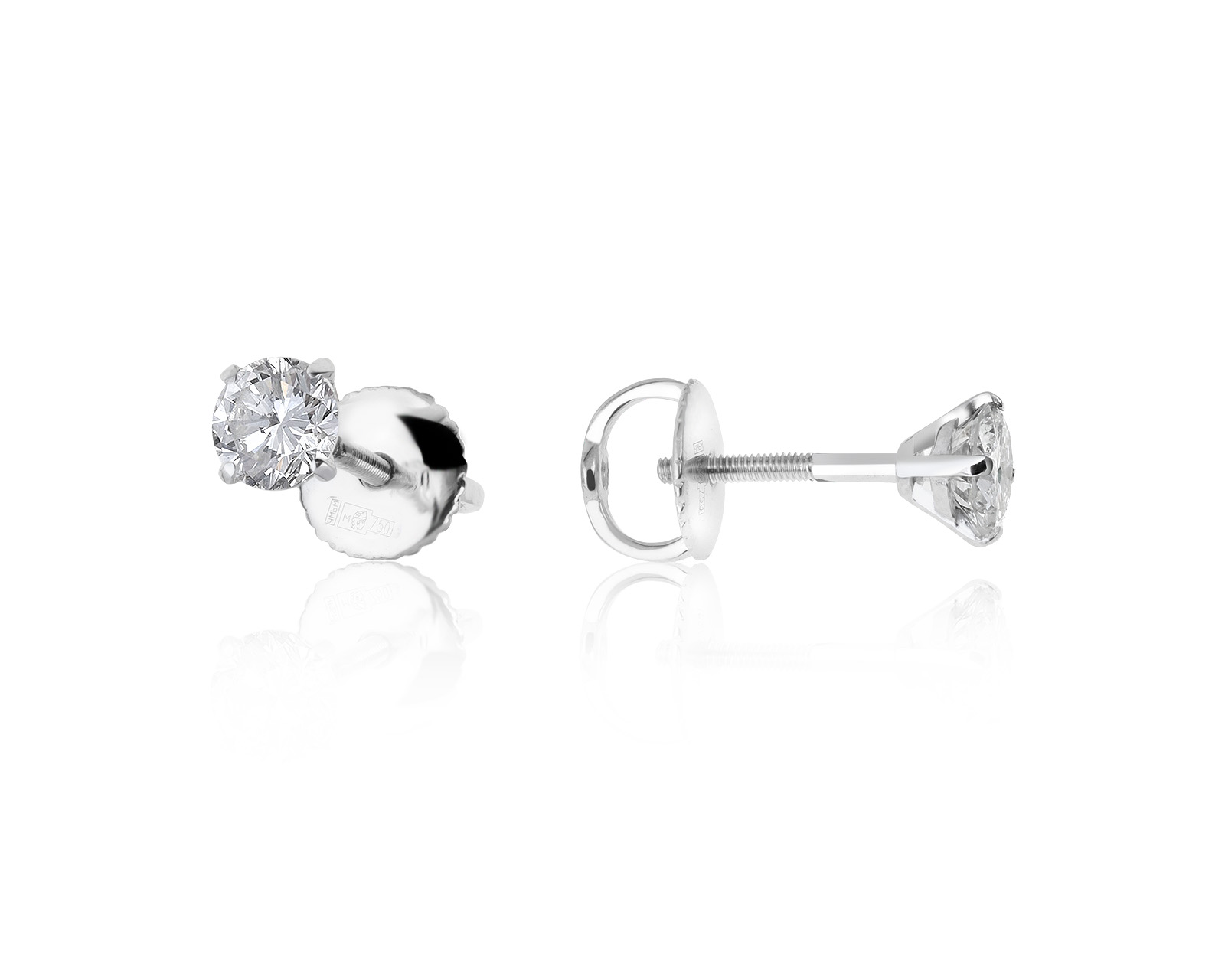 Изысканные золотые серьги с бриллиантами 0.99ct 130721/26-1