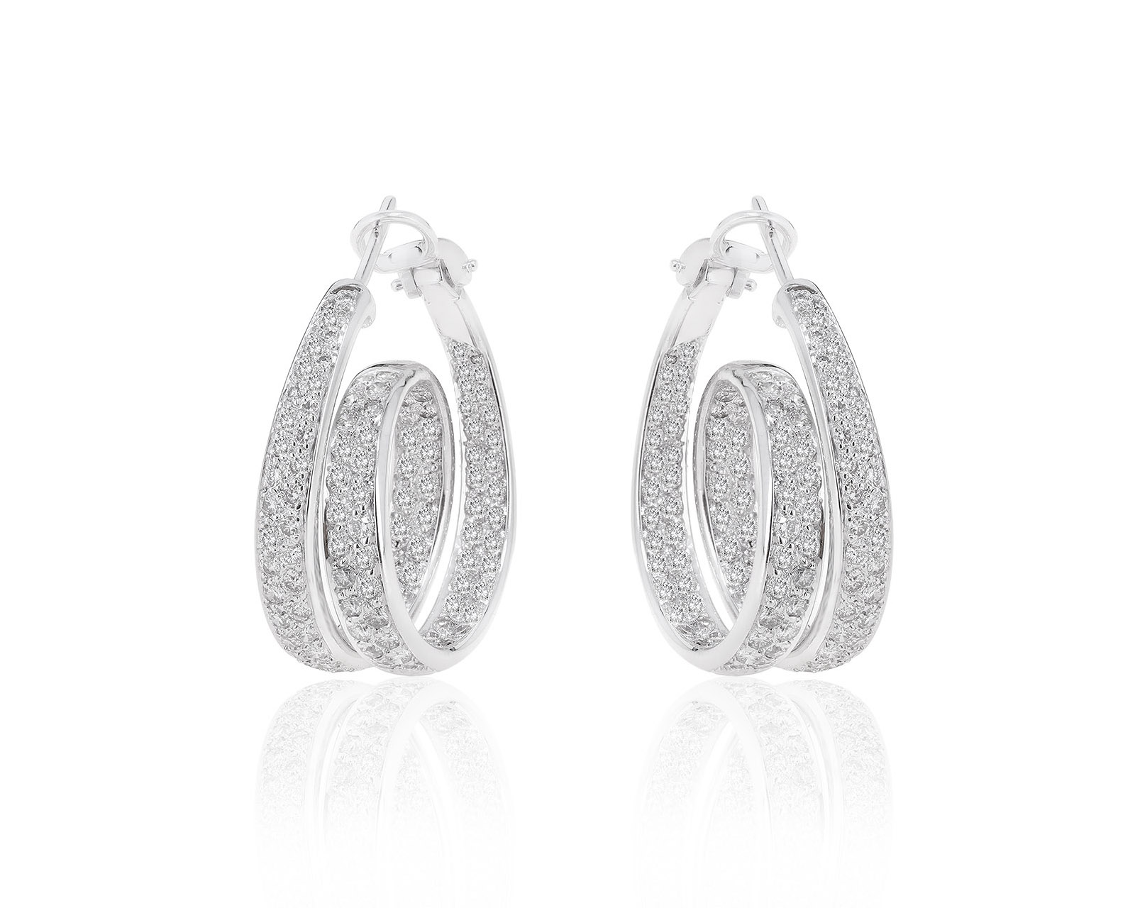 Шикарные золотые серьги с бриллиантами 4.33ct 240322/3 Шикарные золотые серьги с бриллиантами 4.33ct 240322/3