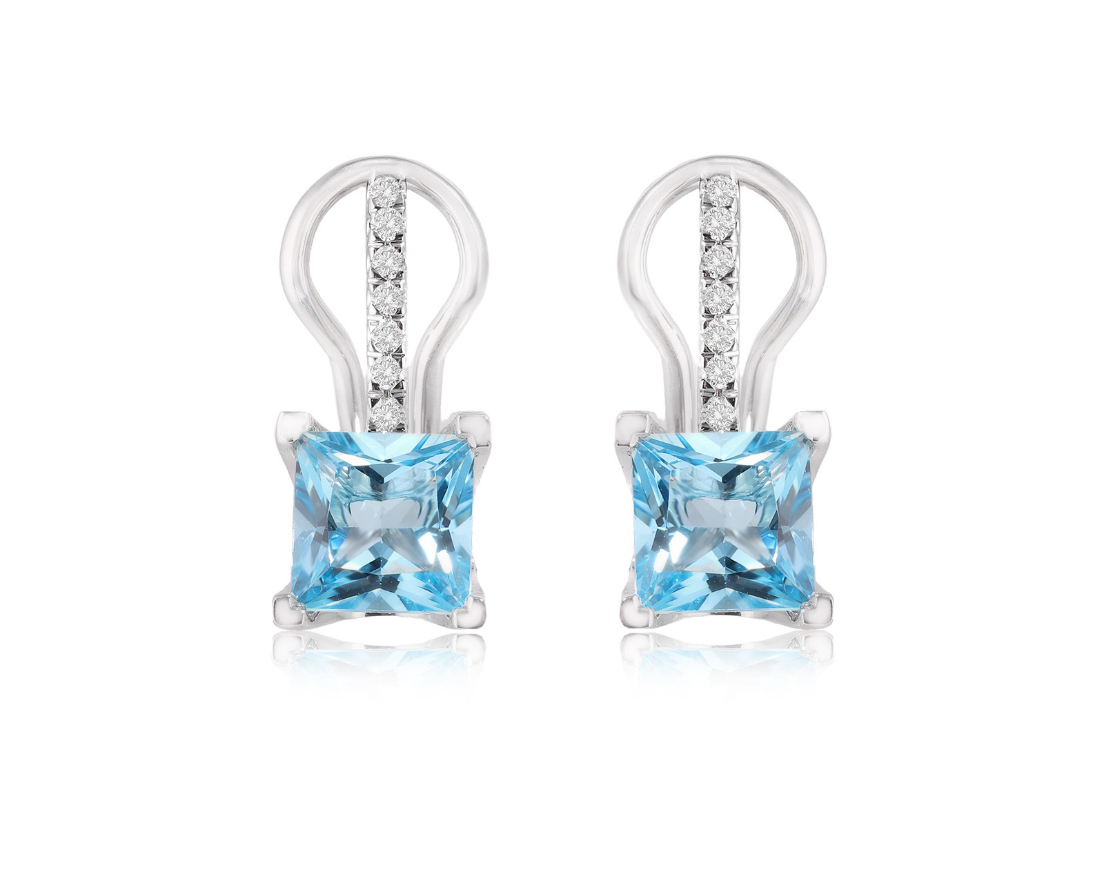 Оригинальные золотые серьги с топазами Swiss Blue 3.90ct Mauro Conti 240825/4