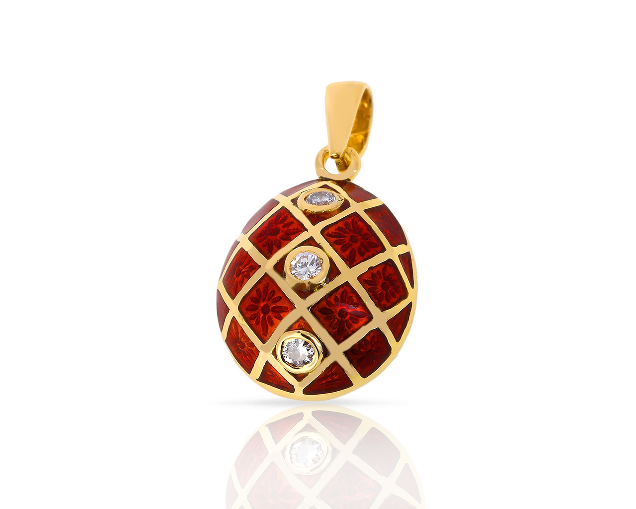 Золотая подвеска с эмалью и бриллиантами 0.07ct 240518/5