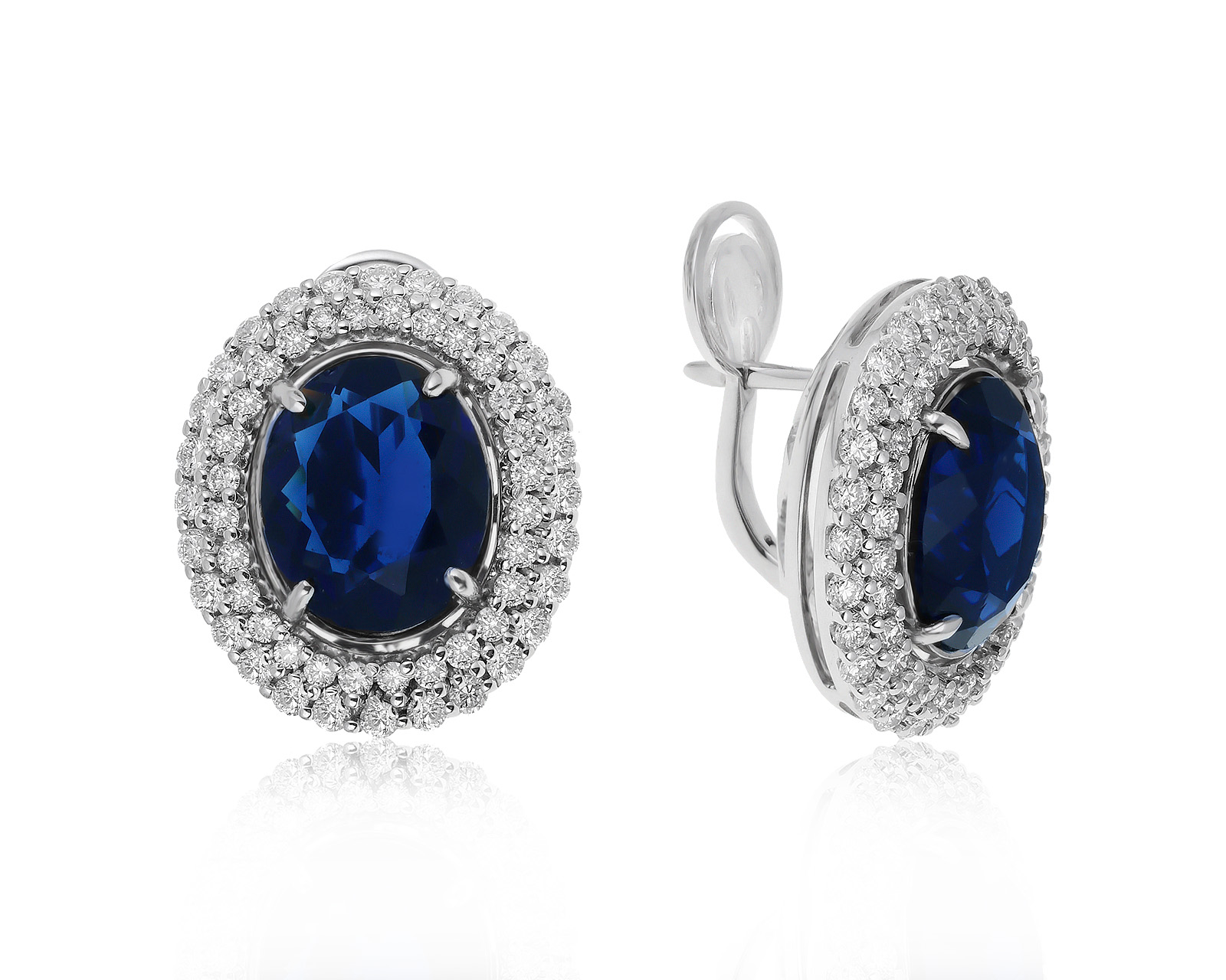 Богатые золотые серьги с бриллиантами 2.30ct 080621/11