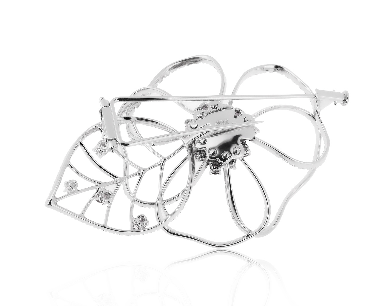 Оригинальная золотая брошь с бриллиантами 1.40ct Stefan Hafner