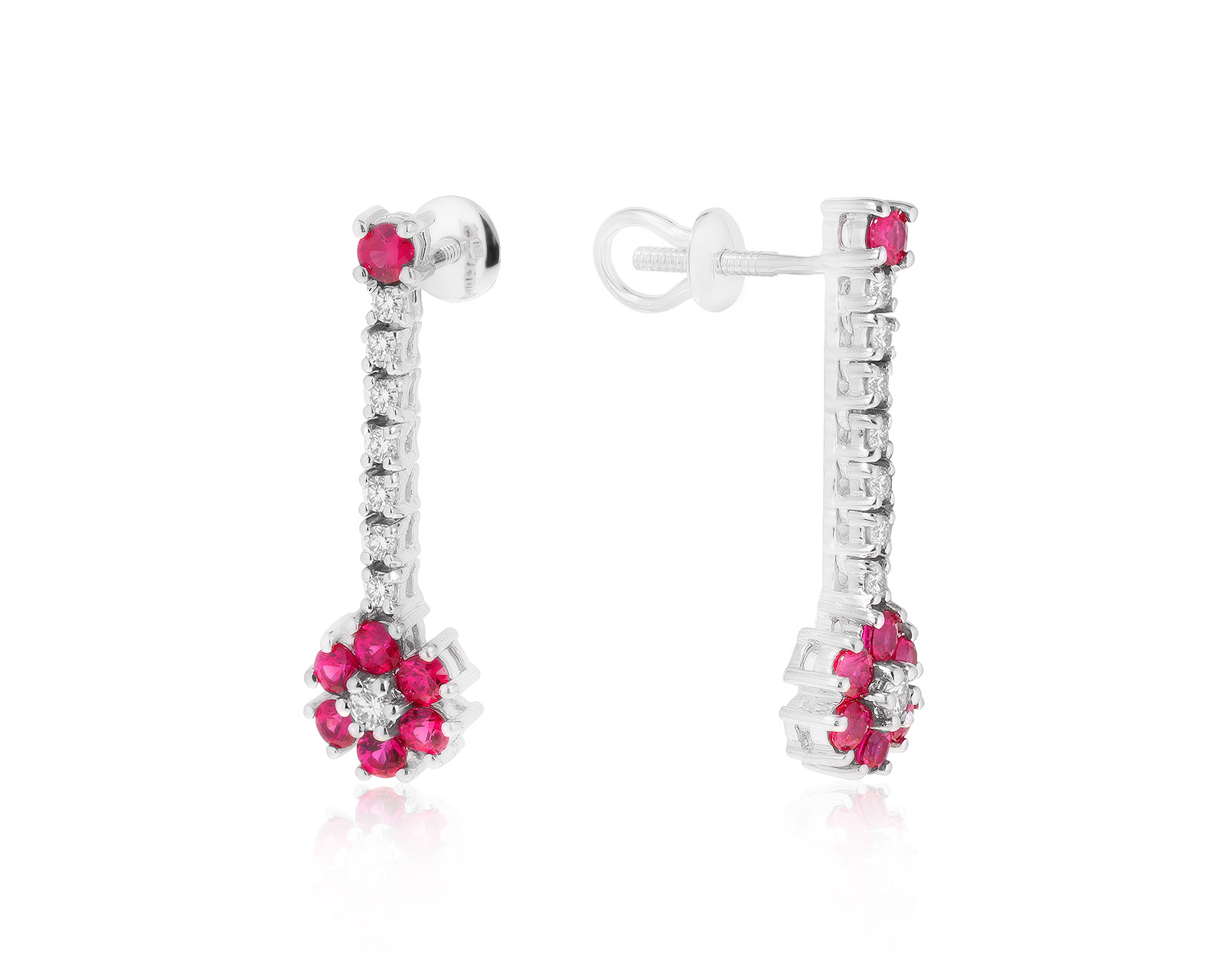 Притягательные золотые серьги с рубинами 1.05ct 181221/2