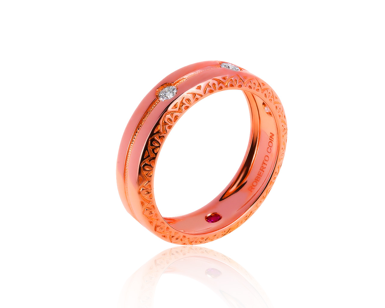 Оригинальное золотое кольцо с бриллиантами 0.11ct Roberto Coin