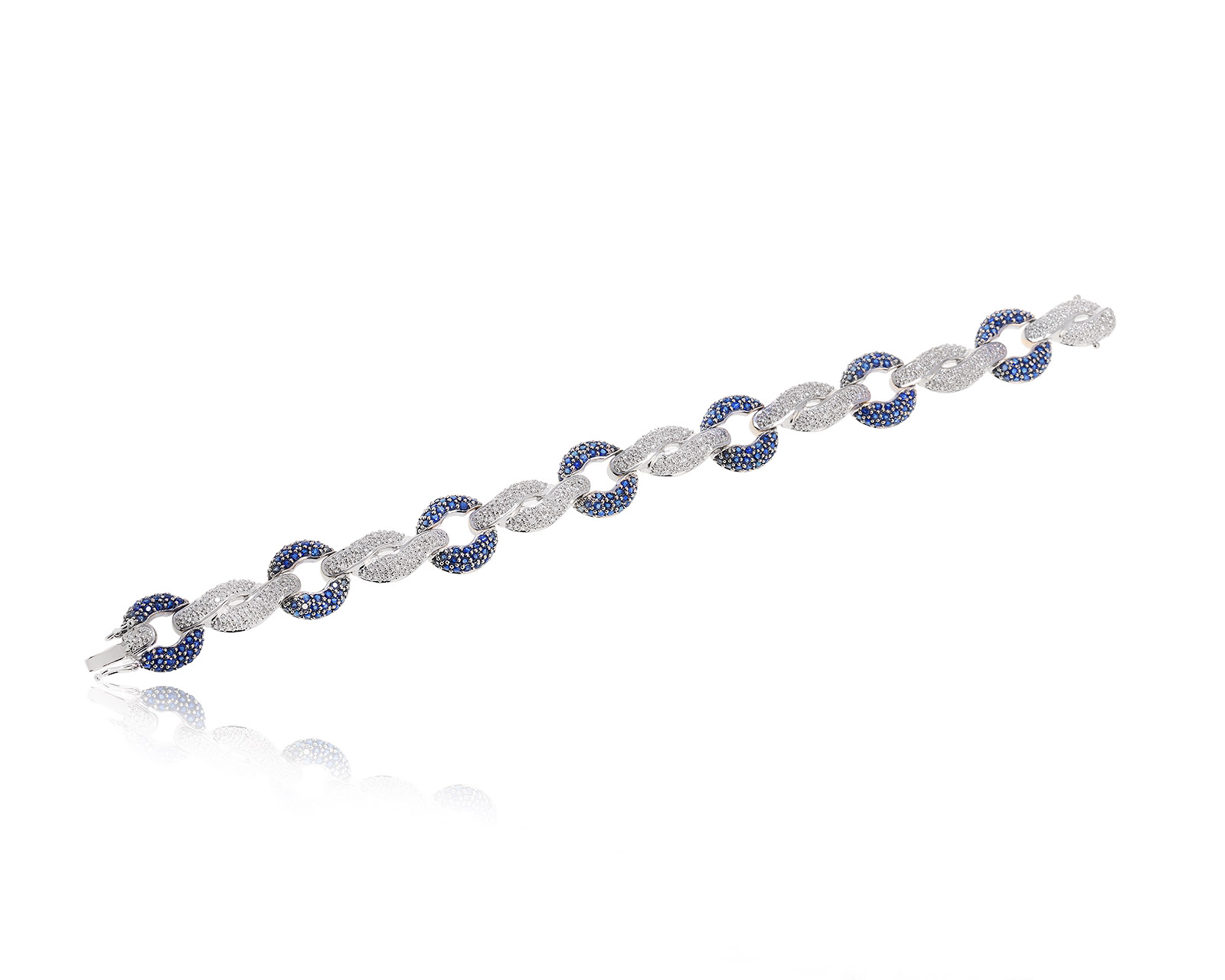 Золотой браслет с сапфирами 4.25ct и бриллиантами 1.38ct 080923/1