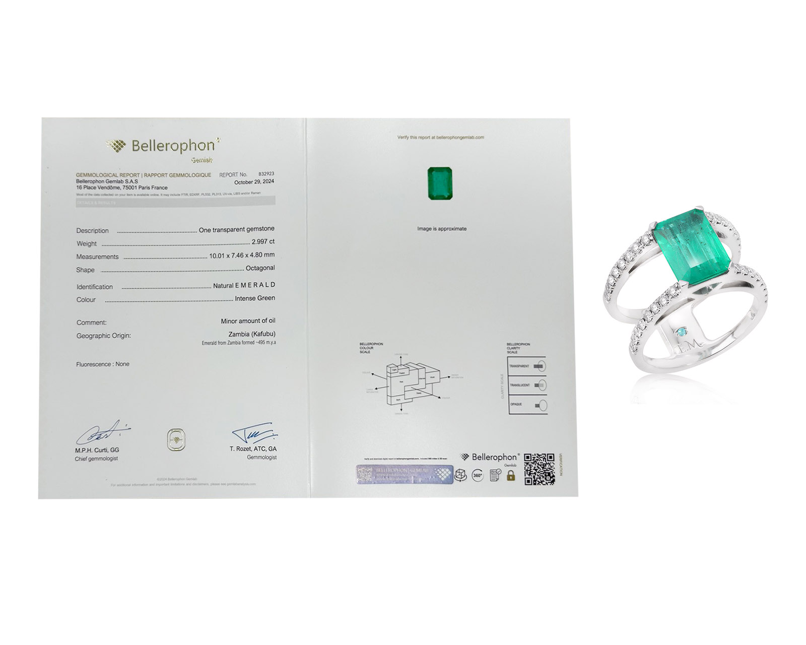 Золотое кольцо с изумрудом Замбия 2.99ct Evgeny Matveev