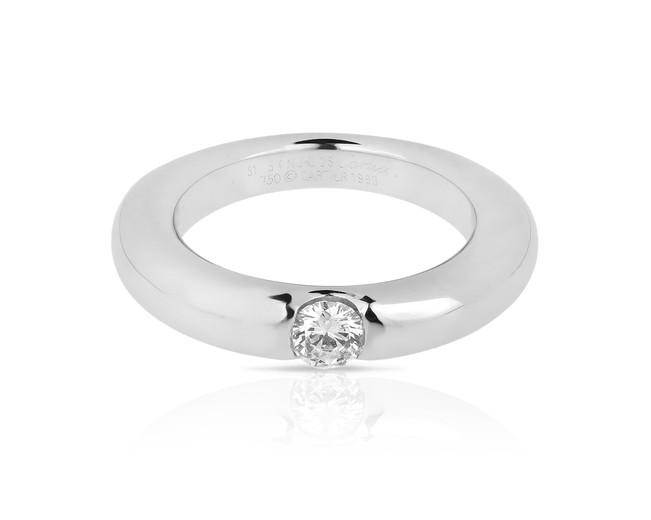 Золотое кольцо с бриллиантом 0.25ct Cartier Stackable Elipse