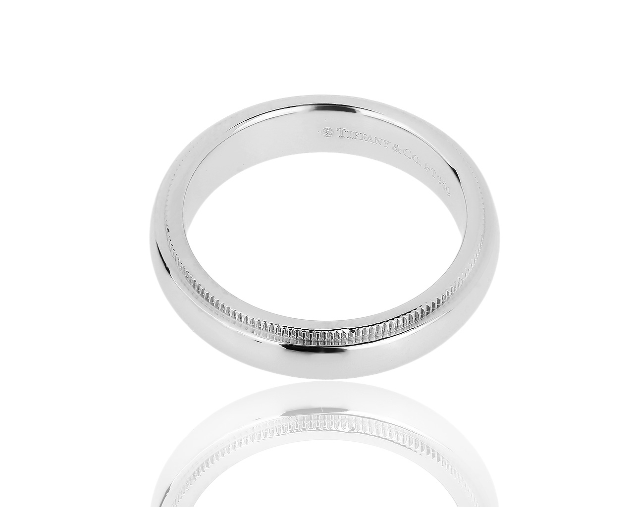 Идеальное платиновое кольцо Tiffany&Co Millgrain