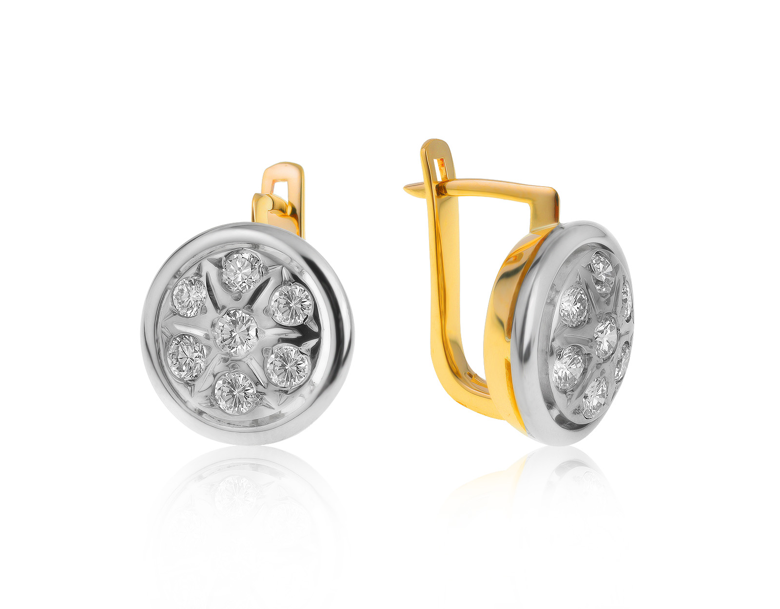 Нарядные золотые серьги с бриллиантами 1.02ct СССР  080721/4