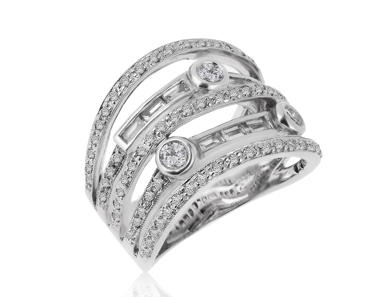 Восхитительное золотое кольцо с бриллиантами 1.25ct