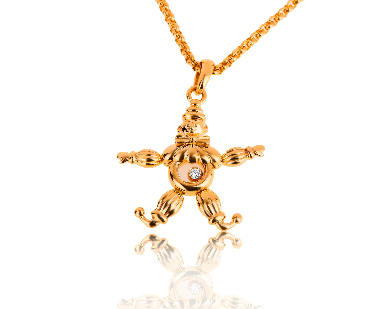 Оригинальный золотой кулон с бриллиантом 0.05ct Chopard