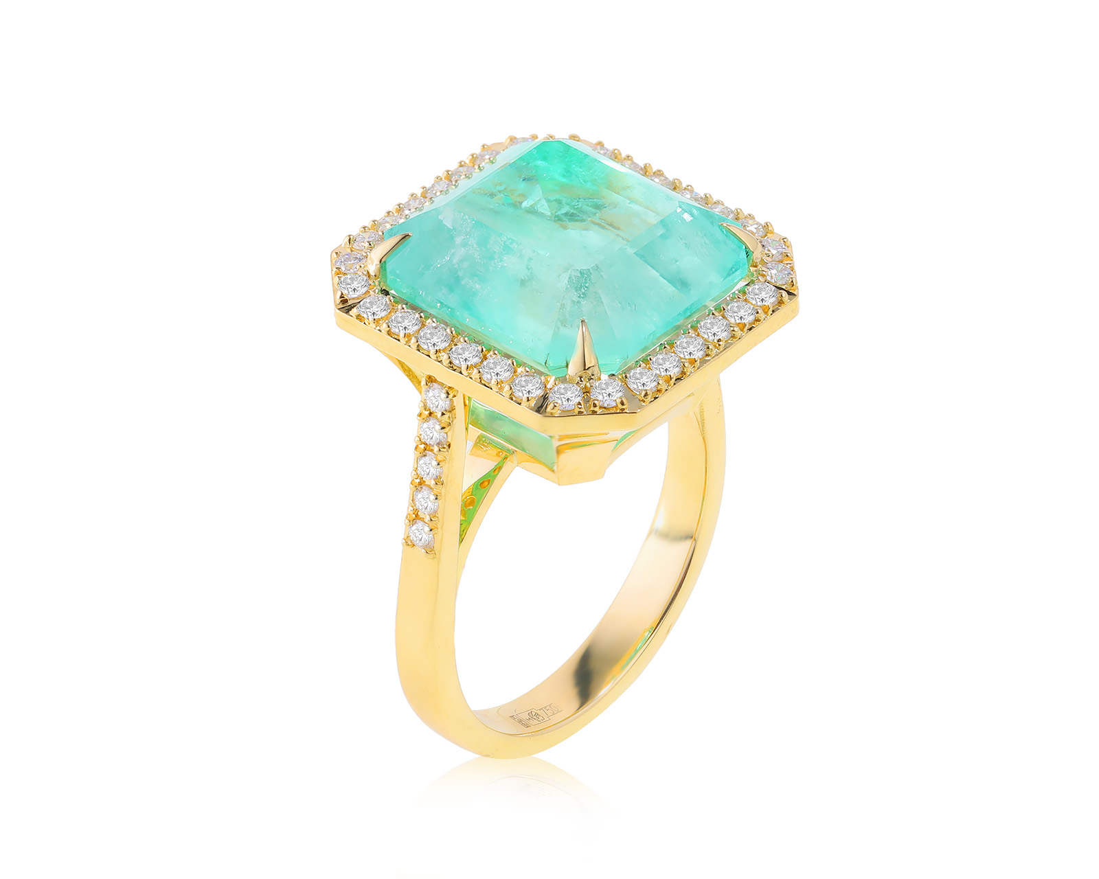 Изумительное золотое кольцо с изумрудом 11.78ct 080822/11