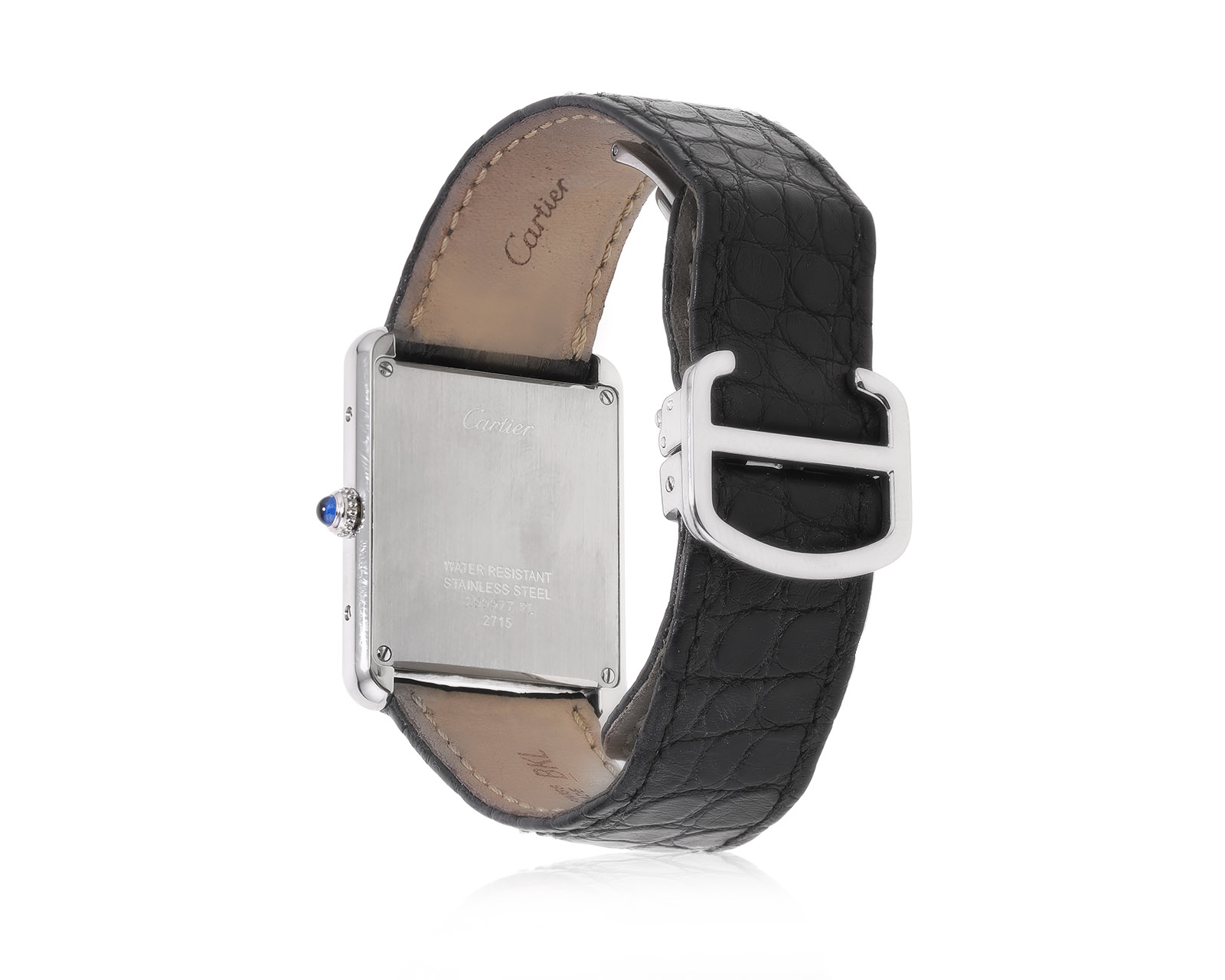 Оригинальные стальные часы Cartier Tank Must large