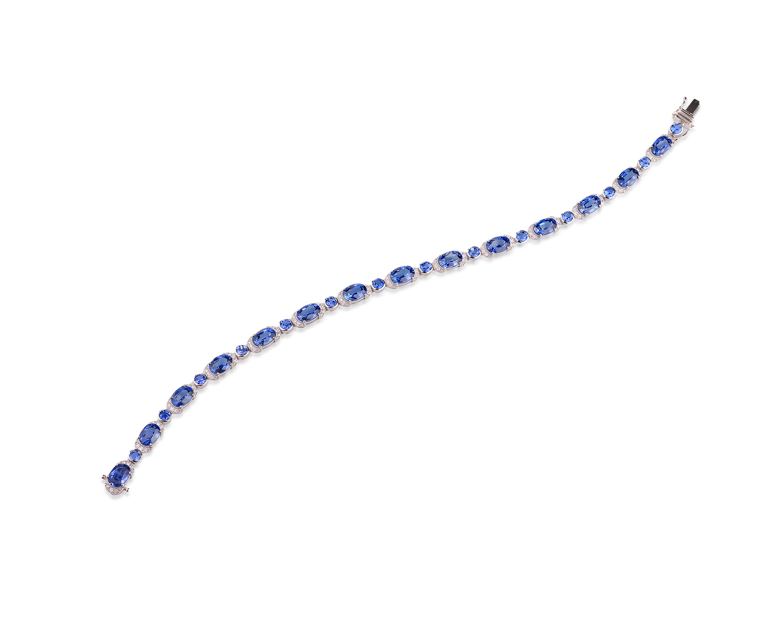 Оригинальный золотой браслет с сапфирами 13.10ct Lykov`s Jewellery 040626/КМ400