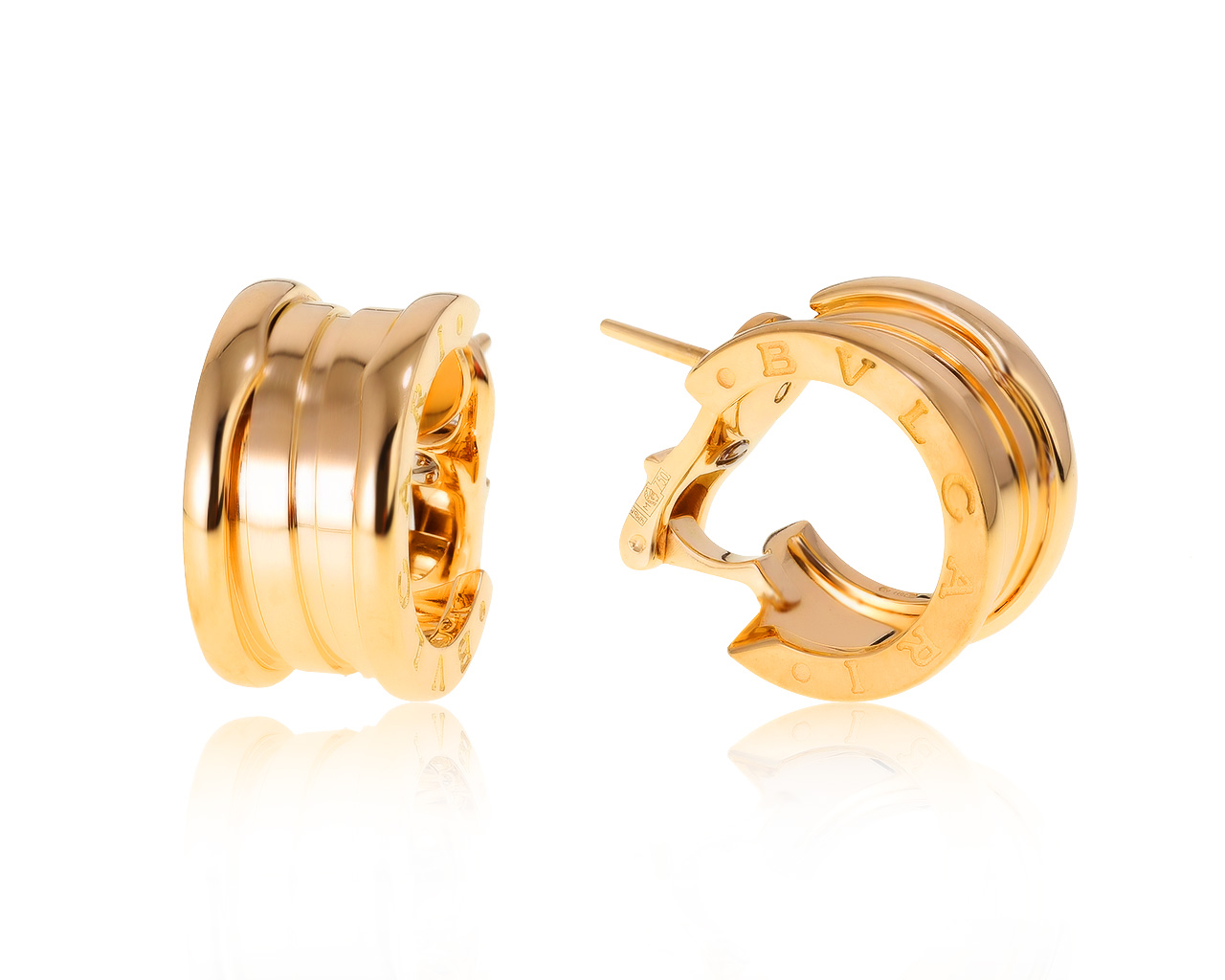 Оригинальные золотые серьги Bvlgari B.Zero1