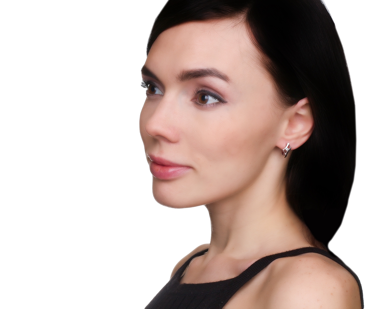 Изысканные золотые серьги с бриллиантами 0.15ct