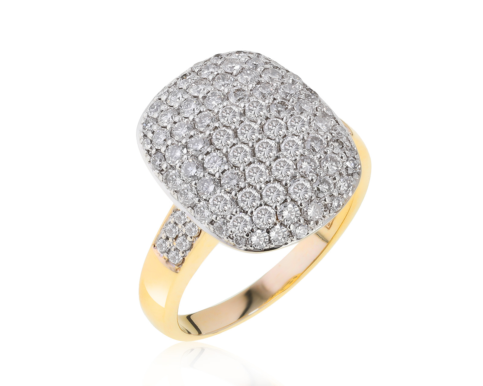 Престижное золотое кольцо с бриллиантами 1.35ct