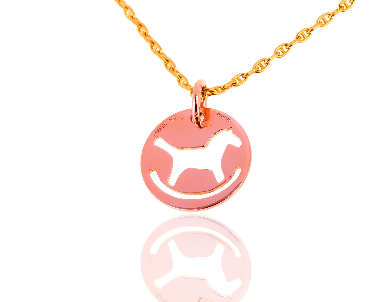 Оригинальная золотая подвеска на цепи Hermes 190319/9