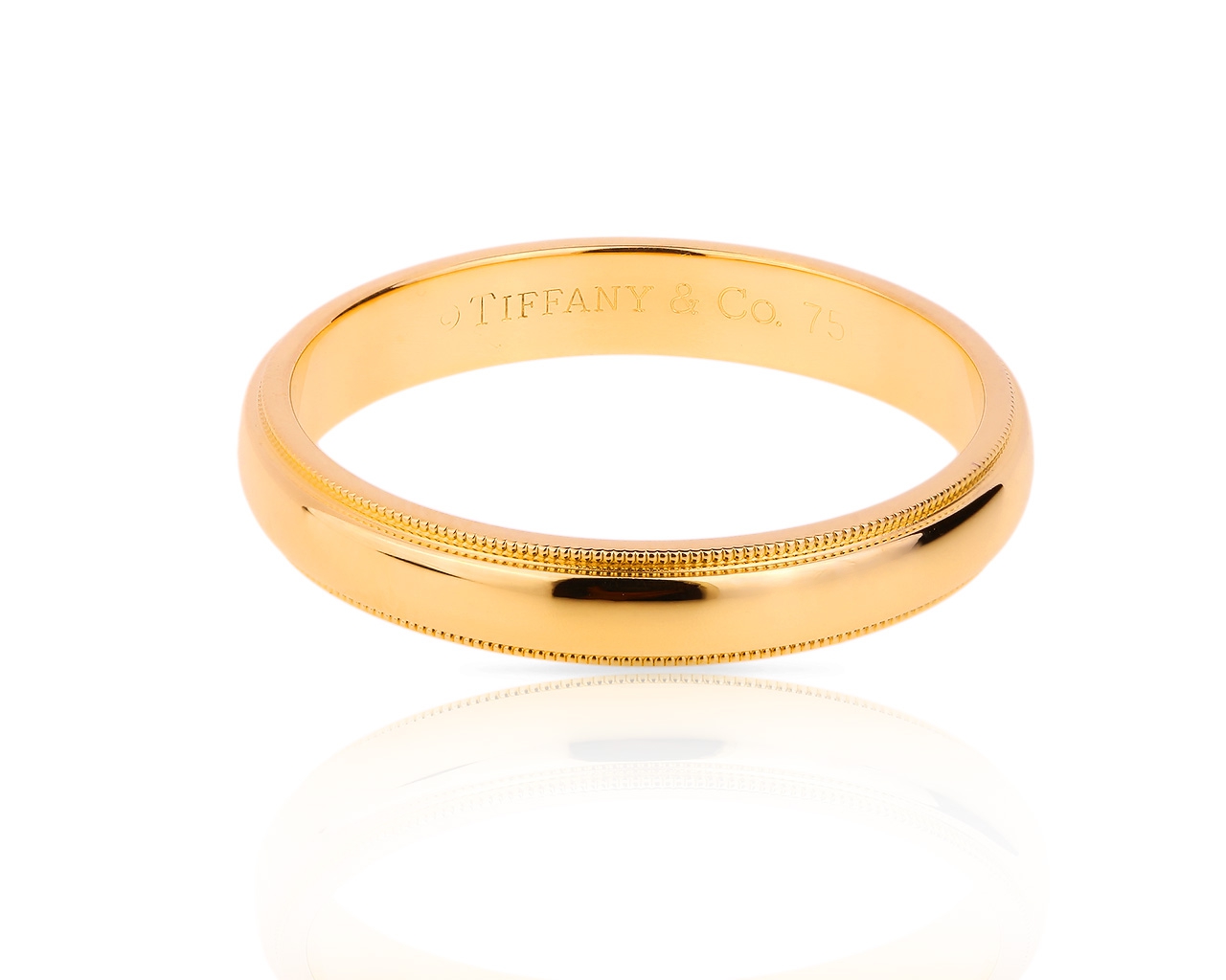 Красивое золотое кольцо Tiffany&Co Milgrain Красивое золотое кольцо Tiffany&Co Milgrain