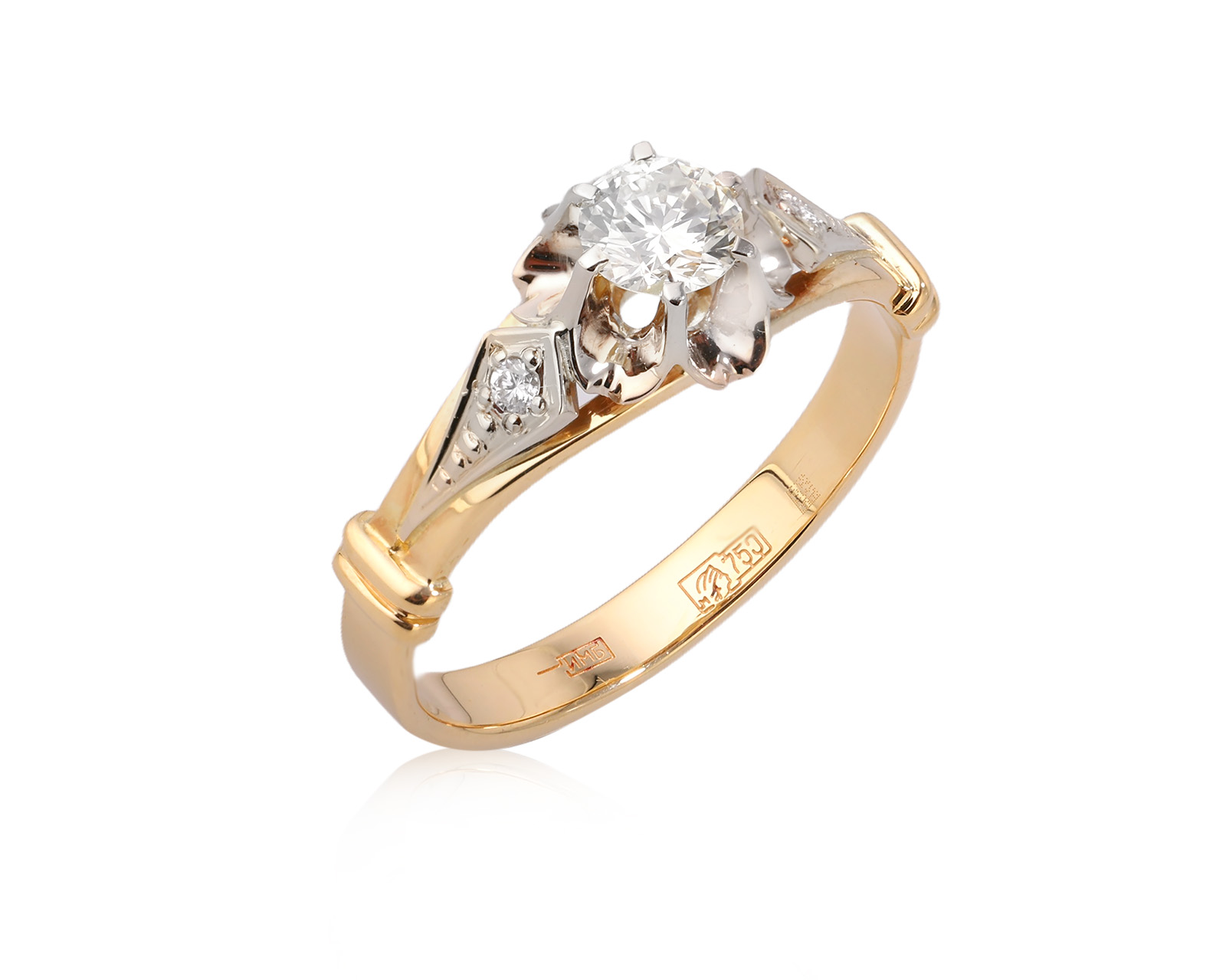 Золотое кольцо с бриллиантами 0.41ct 021225/3