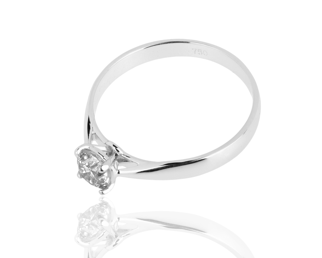 Помолвочное золотое кольцо с бриллиантом 0.55ct