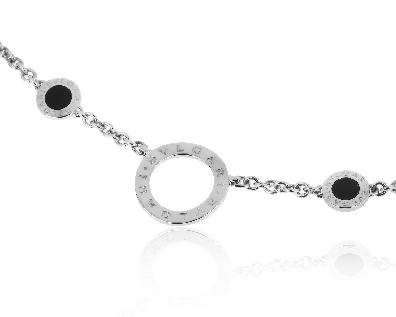 Оригинальное золотое колье с ониксом Bvlgari 281019/1 Оригинальное золотое колье с ониксом Bvlgari 281019/1