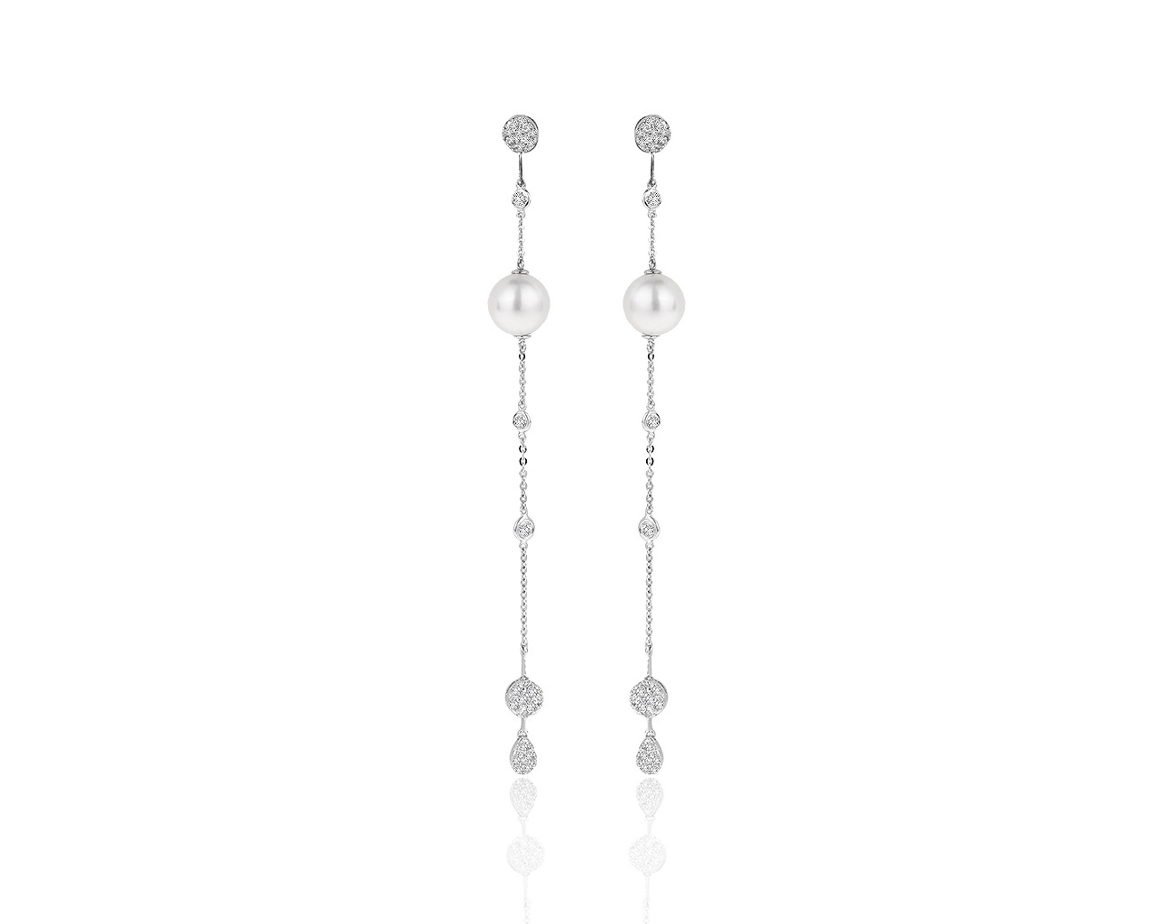 Праздничные золотые серьги с бриллиантами 1.30ct 201219/10