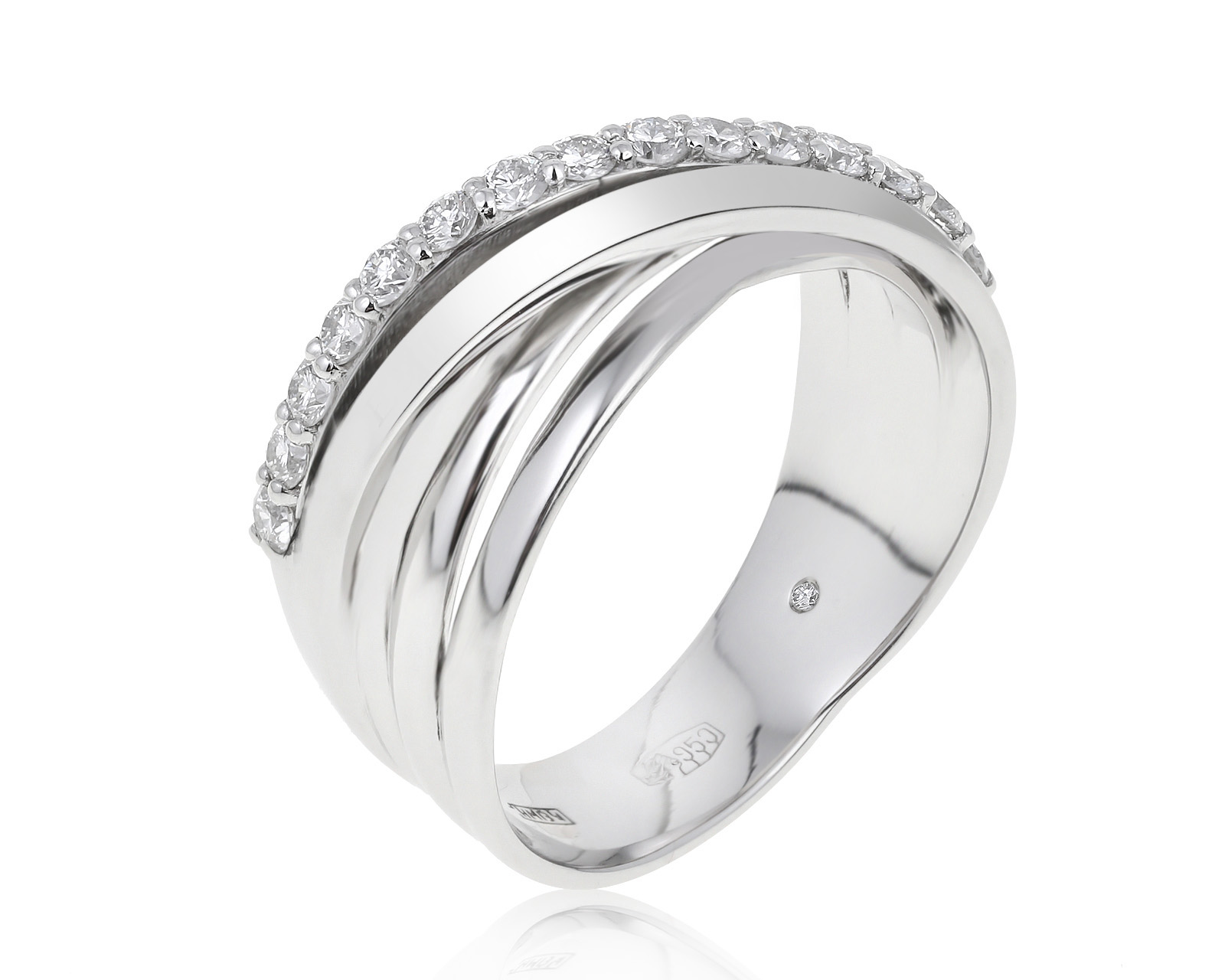 Прекрасное платиновое кольцо с бриллиантами 0.40ct 120321/7