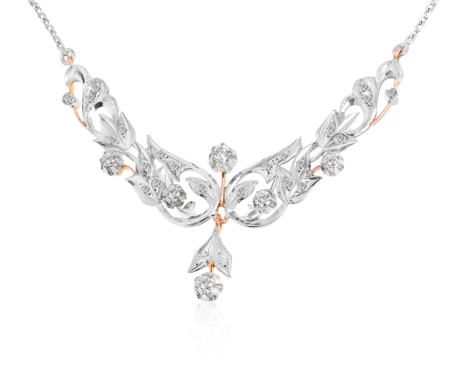 Потрясающее золотое колье с бриллиантами 1.60ct 090721/1