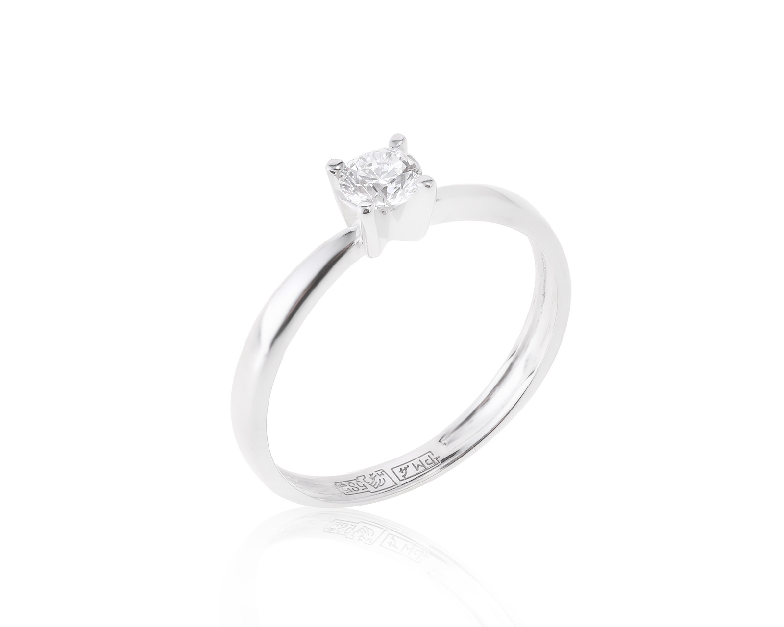 Солидное золотое кольцо с бриллиантом 0.21ct 191222/1