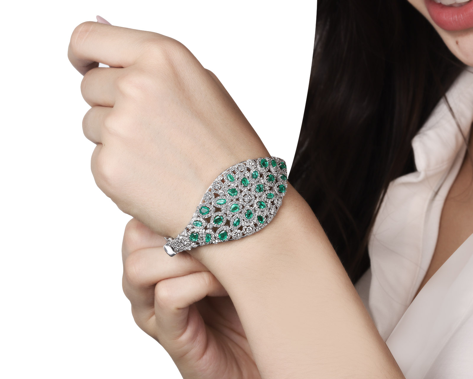 Восхитительный золотой браслет с изумрудами 4.29ct