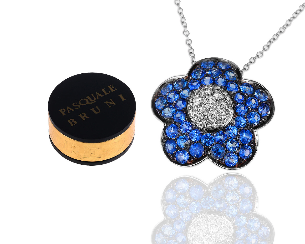 Золотой кулон с бриллиантами и сапфирами 1.60ct Pasquale Bruni