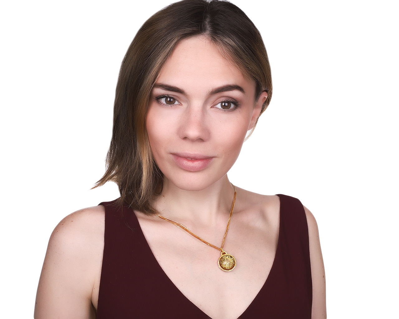 Потрясающий золотой кулон с цитрином 15.50ct