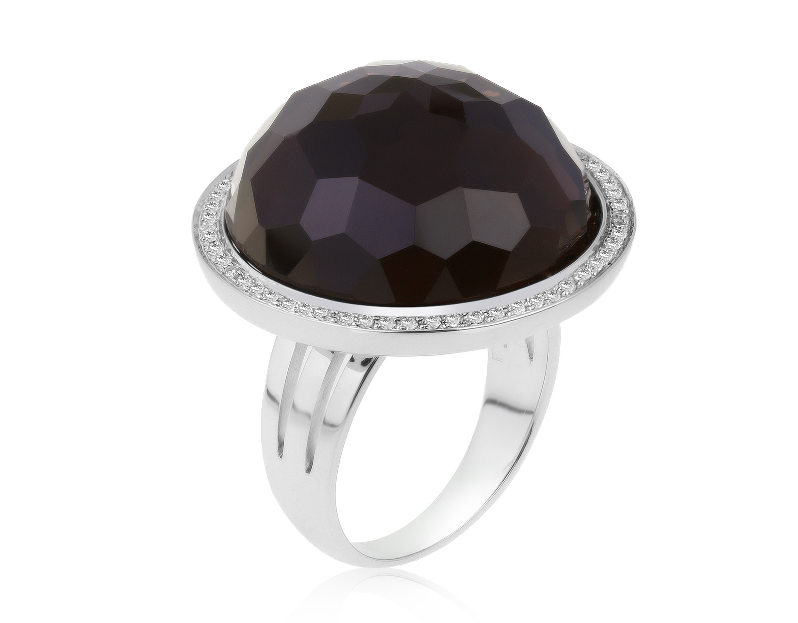 Завораживающее золотое кольцо с раухтопазом 37.25ct 120421/13