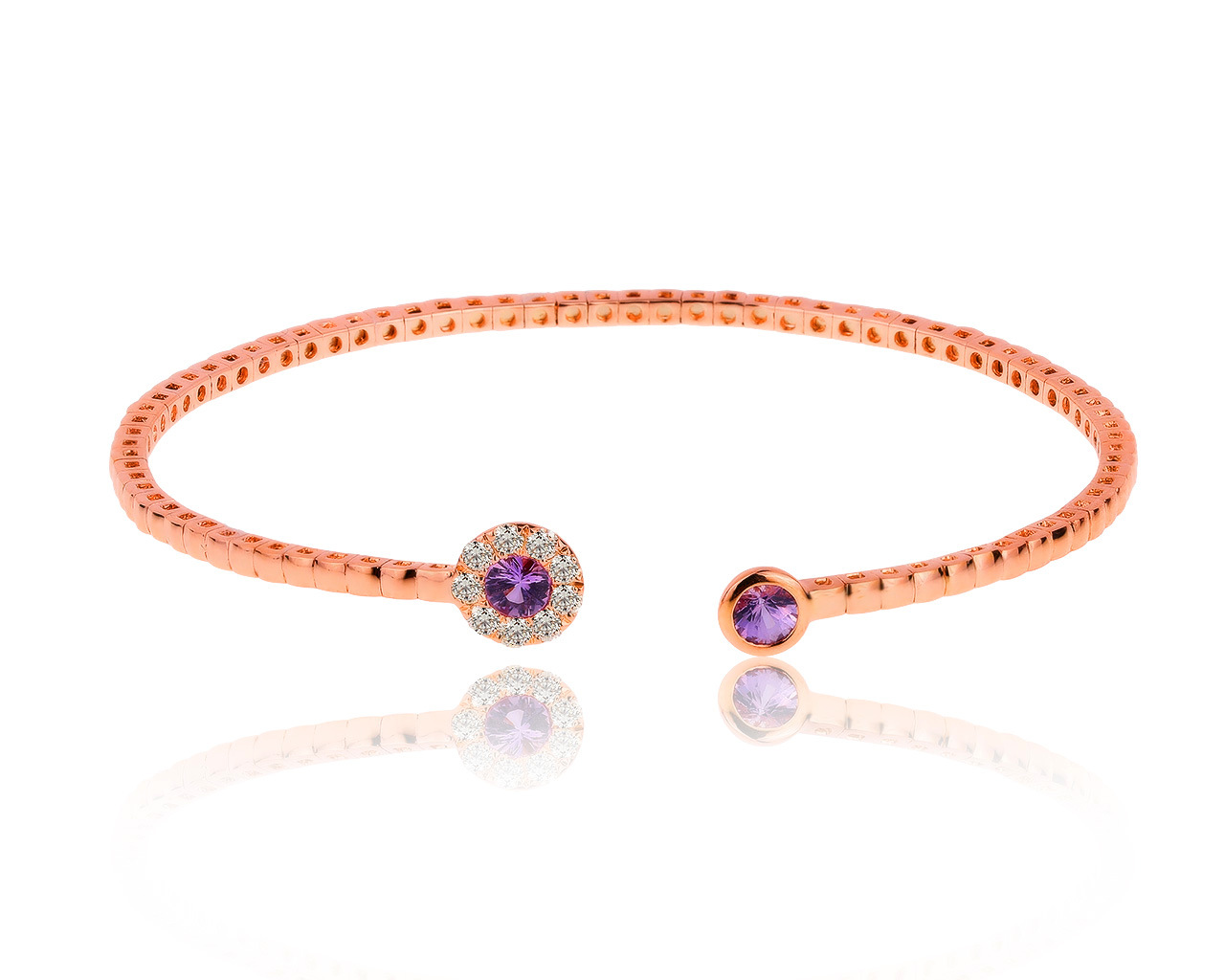 Изящный золотой браслет с аметистами 0.40ct 140720/10