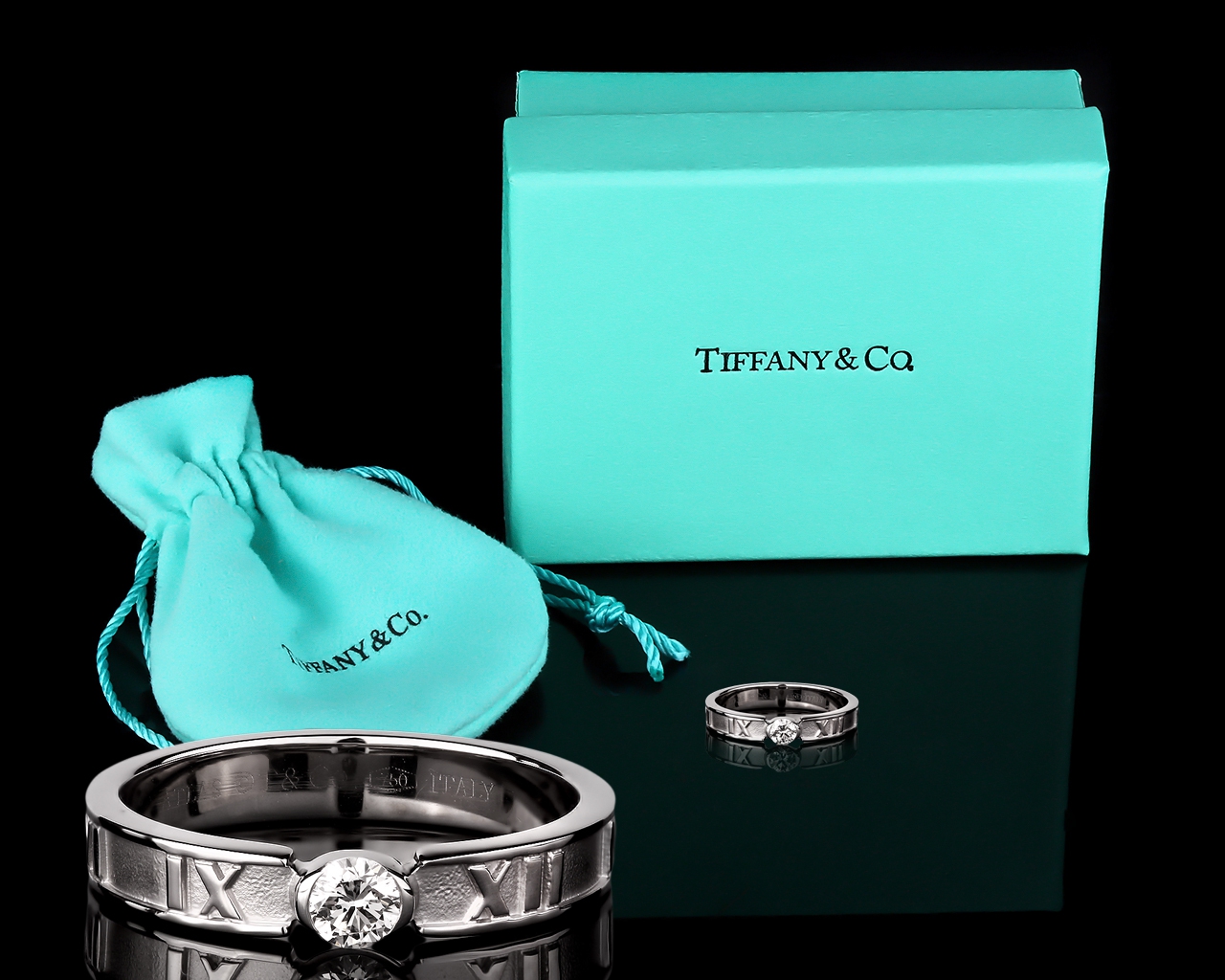 Оригинальное золотое кольцо Tiffany&Co Atlas 140417/2