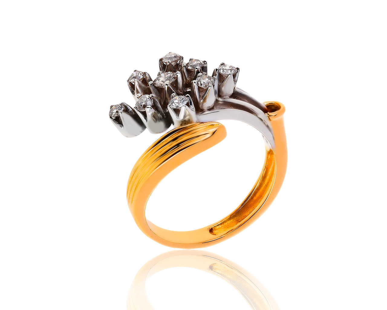 Эстетичное золотое кольцо с бриллиантами 0.56ct