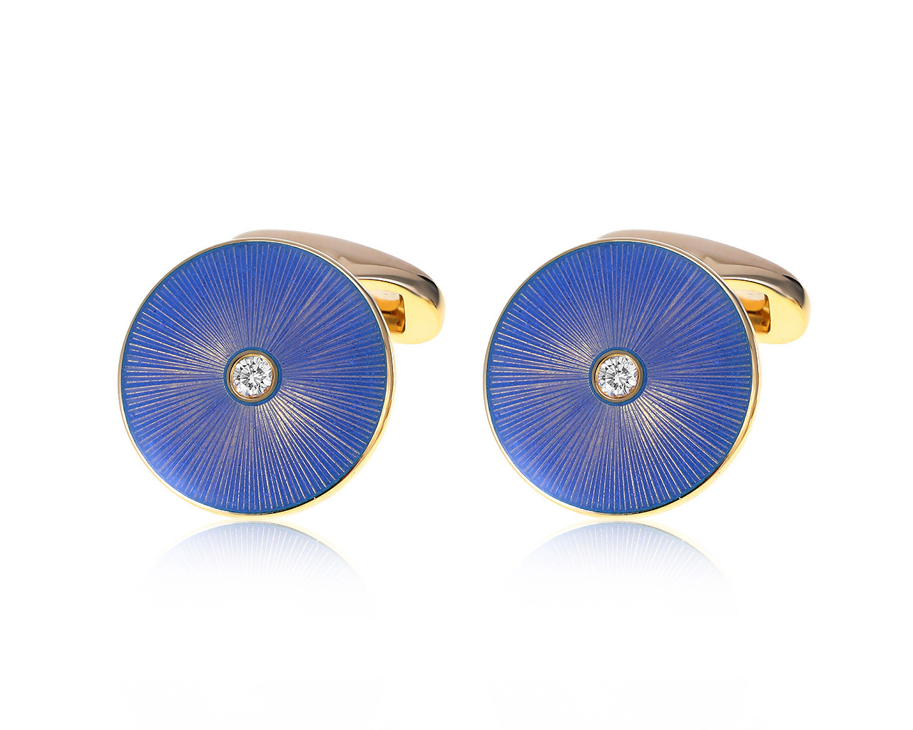 Оригинальные золотые запонки с бриллиантами 0.15ct Faberge 100121/2 Оригинальные золотые запонки с бриллиантами 0.15ct Faberge 100121/2