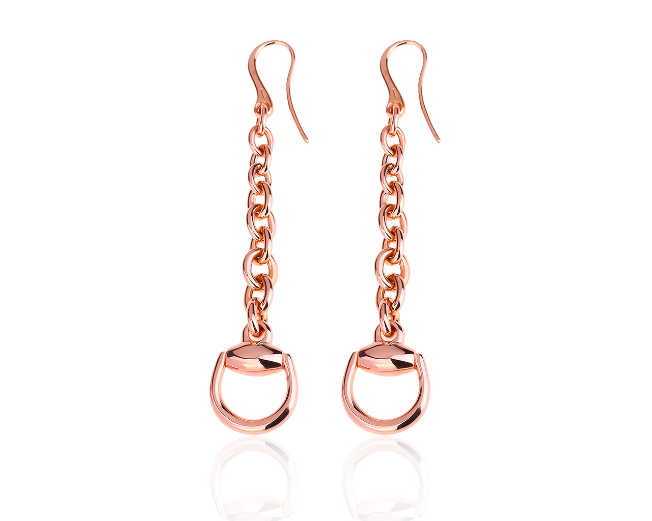 Красивые золотые серьги Gucci Horsebit 030518/8