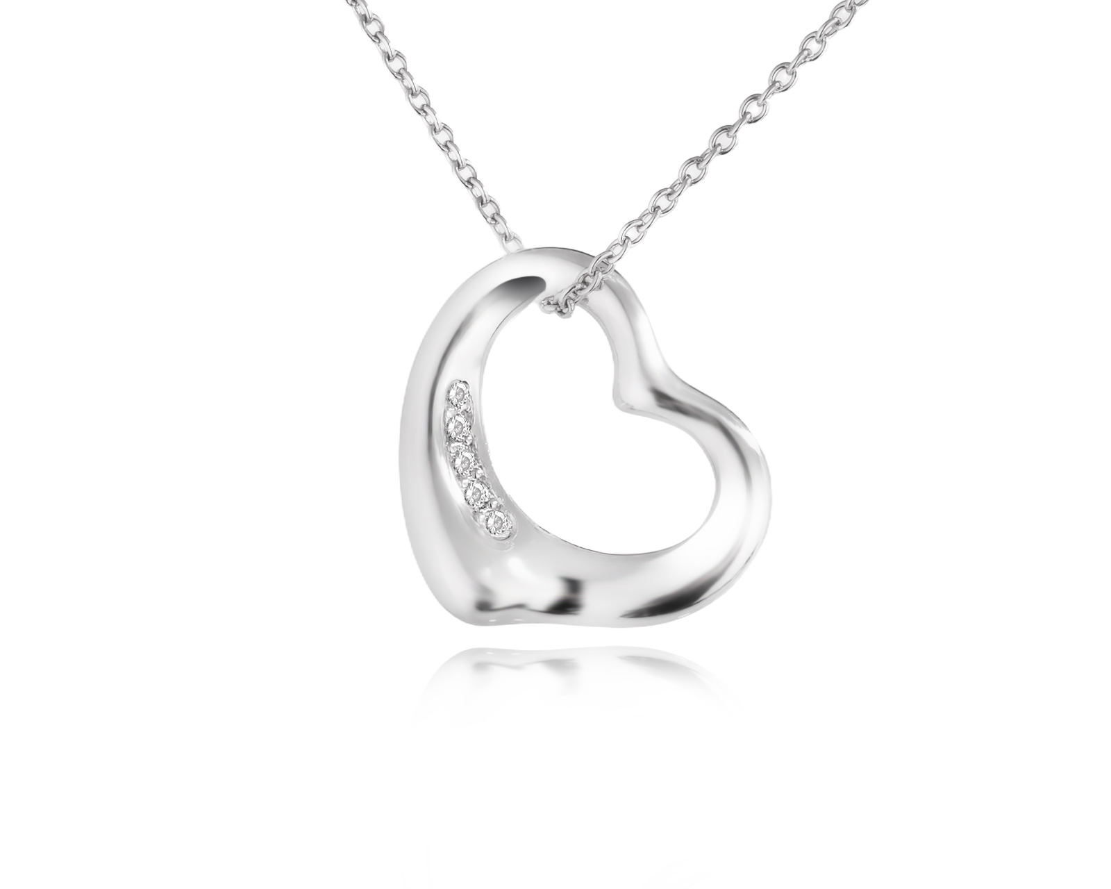 Оригинальный платиновый кулон Tiffany&Co Elsa Peretti Open Heart 070426/1